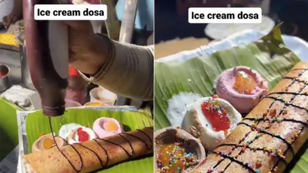 Ice cream dosa (Kids dosa with Vanila or Chocolate)